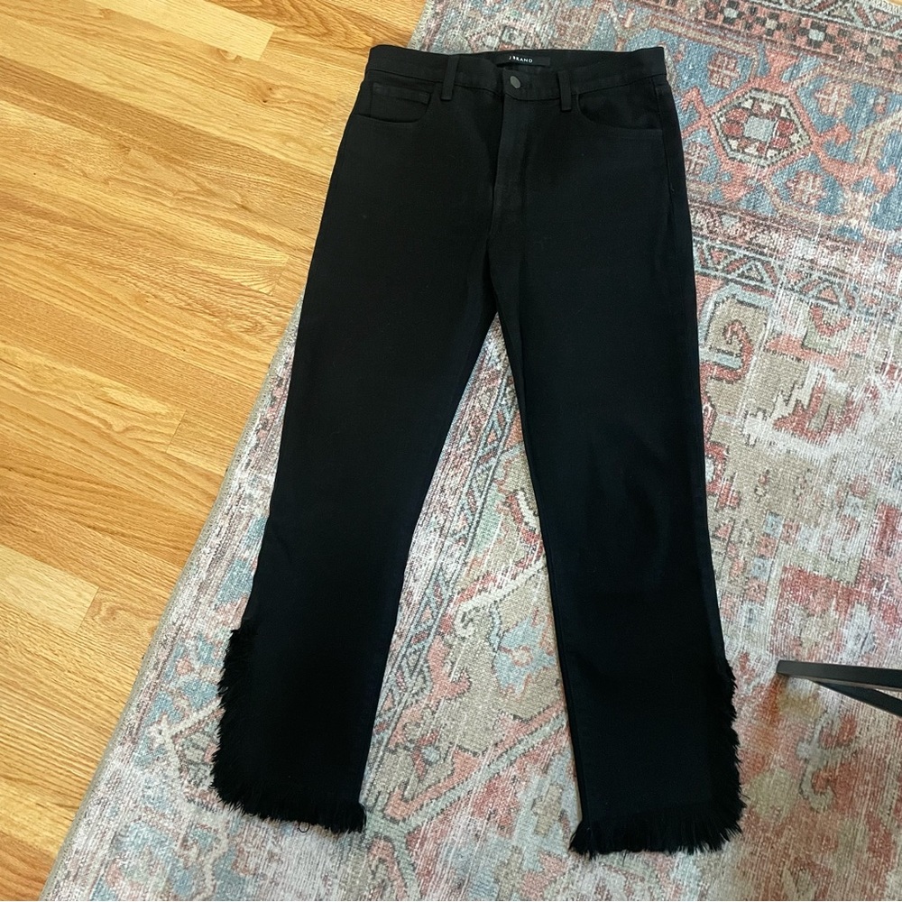 J Brand Black Fringe Jeans